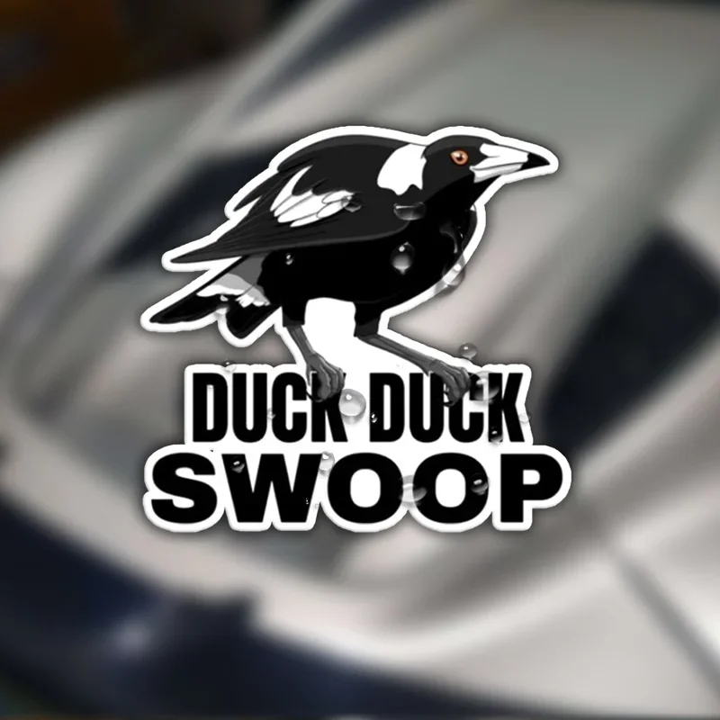1 قطعة العصرية "Duck Duck Swoop" العقعق ملصق حائط من الفينيل-ملصق الطيور روح الدعابة لأجهزة الكمبيوتر المحمولة/السيارات/زجاجات المياه/دفاتر الملاحظات