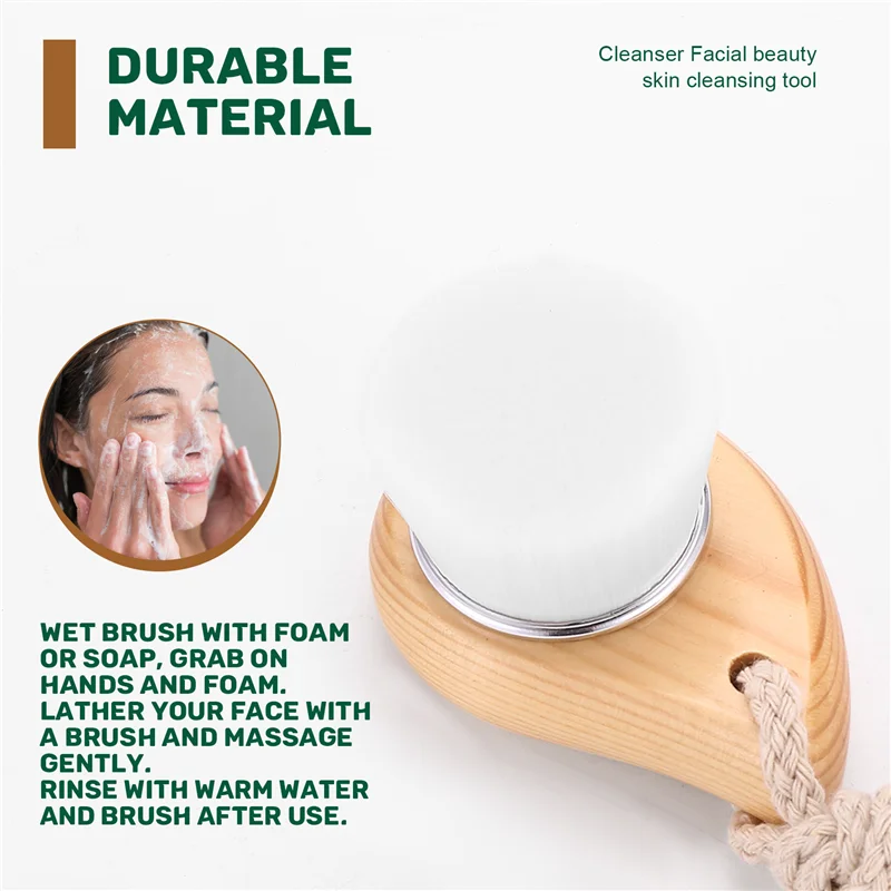 AD-Spazzole per il lavaggio del viso per capelli morbidi Carbone di bambù Spazzola per la pulizia del viso Massaggio Detergente per i pori Bellezza del viso Strumenti per la pulizia della cura della pelle
