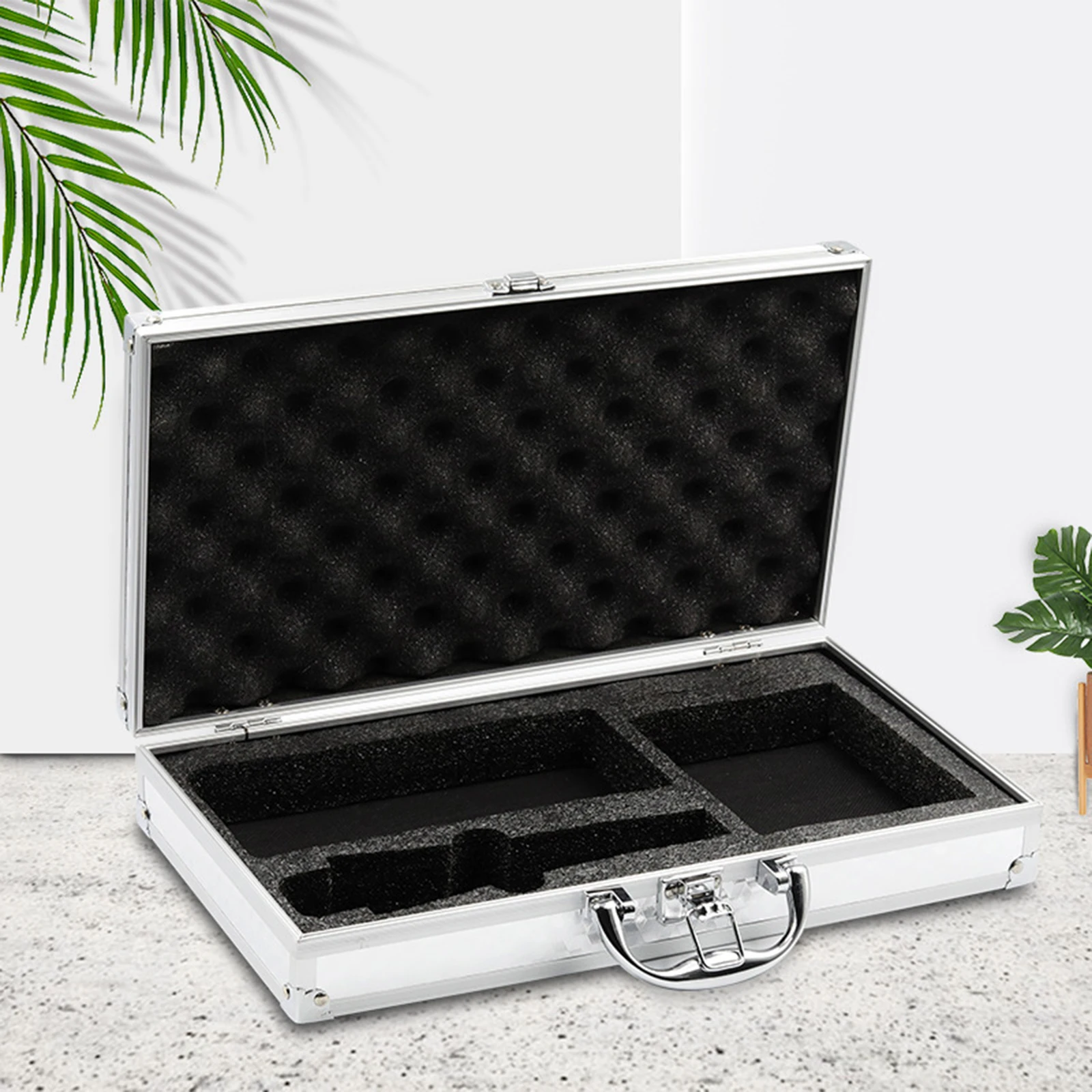 Portable Microphone Carrying Case Mic System Foam Case Toolbox Instrument Box Suitcase Compartment for Microphone