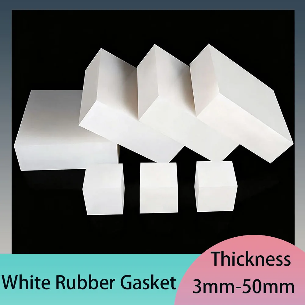 1-4Pcs White Silicone Shock Absorber Block Width 50mm-100mm Heat-Resistant Silicone Block Cushioning Anti Slip Silicone Pad