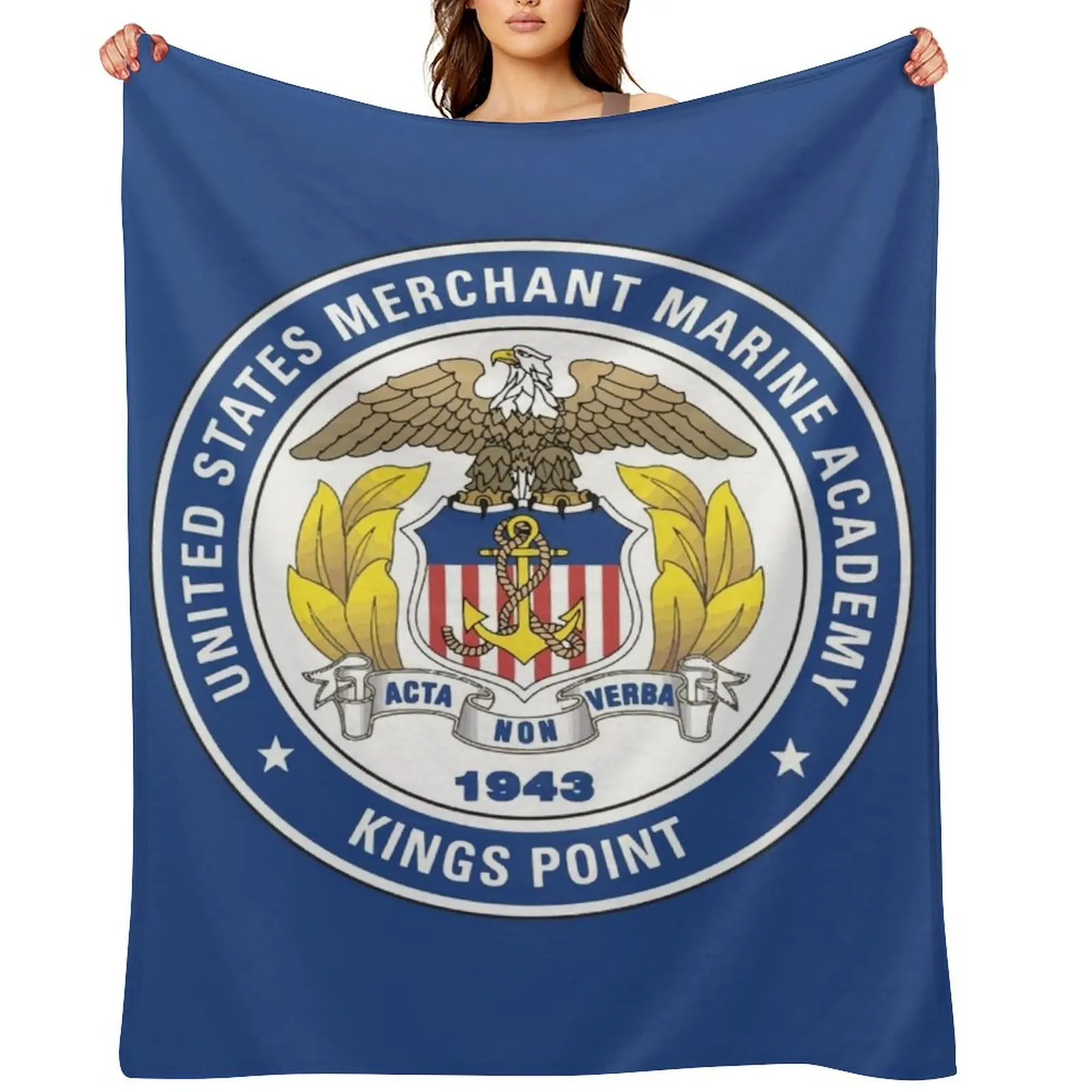 

United States Merchant Marine Academy Throw Blanket Personalized Gift blankets and throws Hairy Luxury Blankets