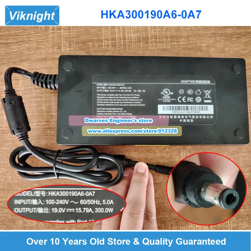 

Genuine HKA300190A6-0A7 AC Adapter 19V 15.79A 300W 220W for Huntkey Gaming Laptop/Monitor Power Supply 5.5x2.5mm HKA220190A2-6A