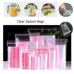 100Pcs Clear Plastic Zip Lock Bags for diamond painting tools Square/Round Drill bead Rhinestone Storage Organize Bag Reuse
