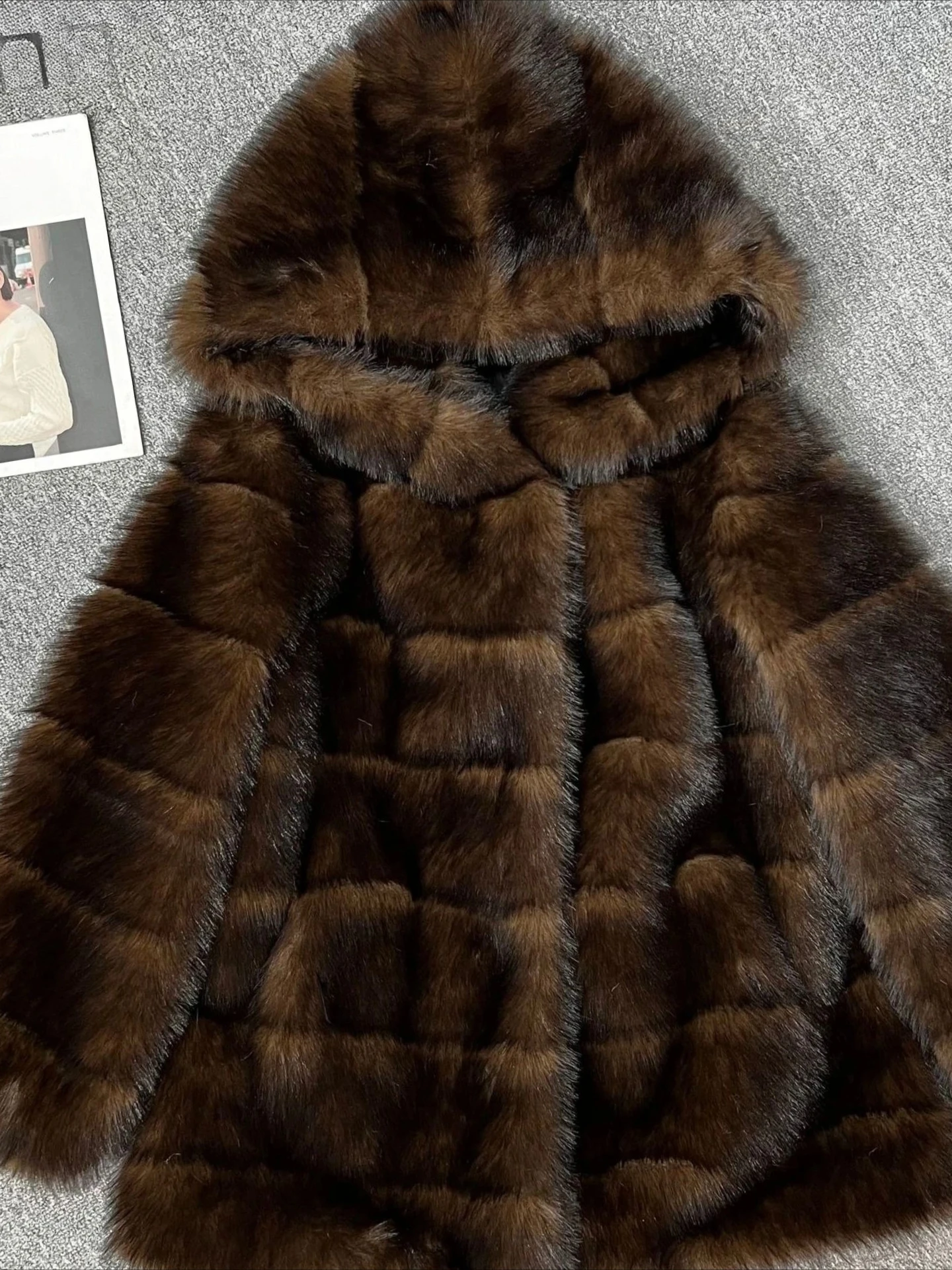 

Trendy Imitation Mink Fur Coat for Women 2025 Winter New Purple Mink Hooded Thickened Warm Elegant High-End Fashion Fur Coat