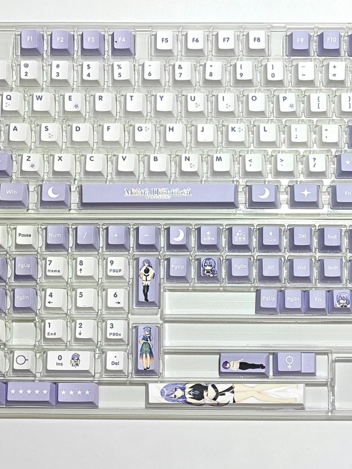 Imagem -02 - Hololive Vtuber Moona Hoshinova Keycaps Pbt Cherry Altura para Interruptor mx Jogo Mecânico Faça Você Mesmo Presente Personalizado 132 Chaves por Conjunto