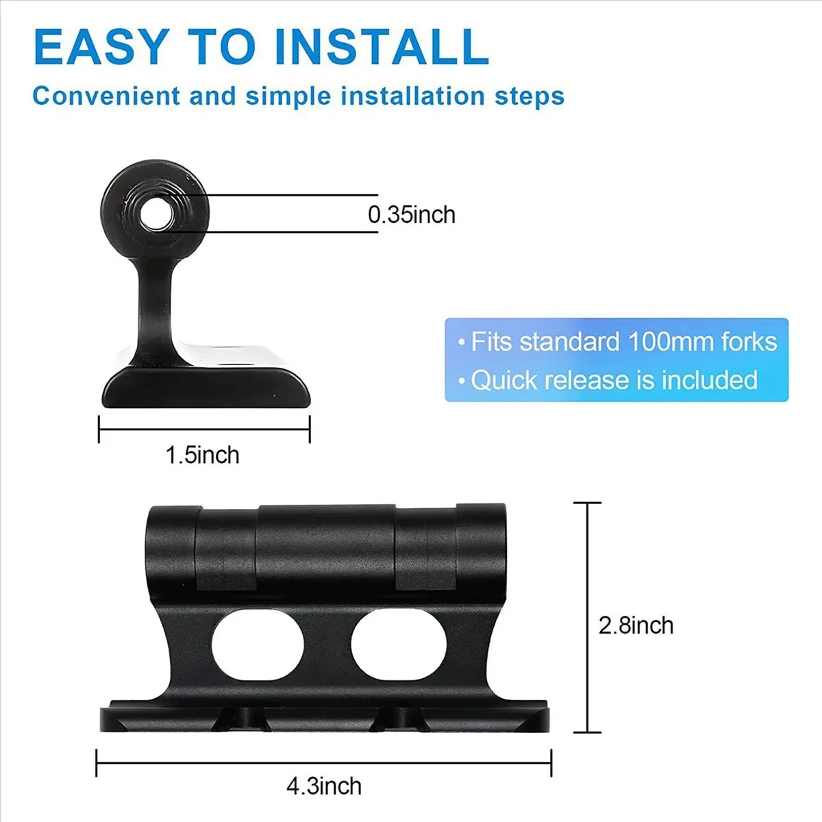 

XFDZ 2X Versatile Front Fork Mount Block,Quick Release Thru Axle Road Bicycle Bracket Adapters for Truck/Trailer/Bikes Racks