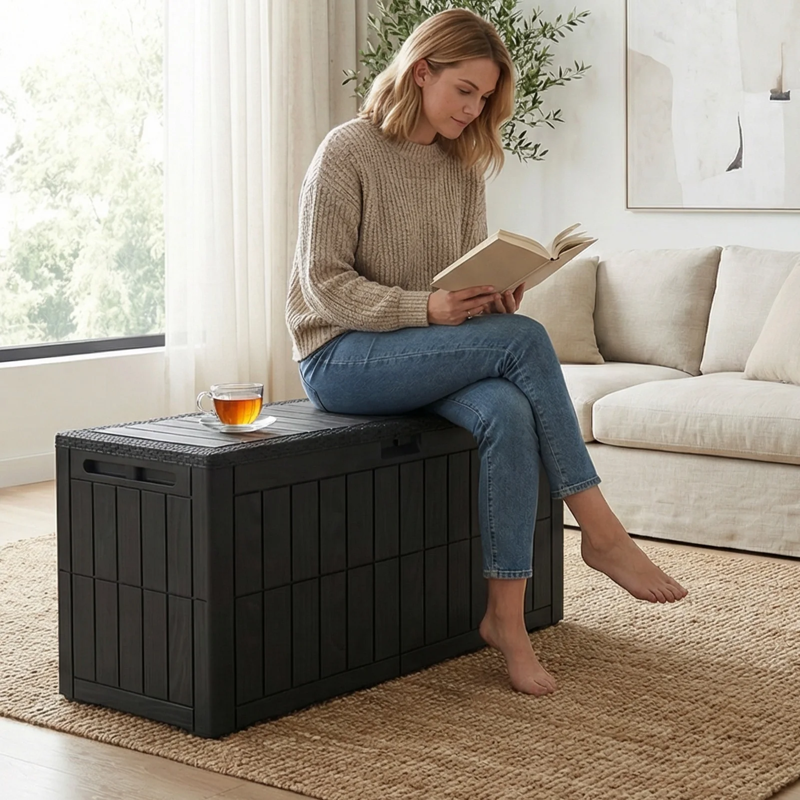 Outdoor Furniture With Storage For Cushions - 100 Gallon Outdoor Storage Box Water