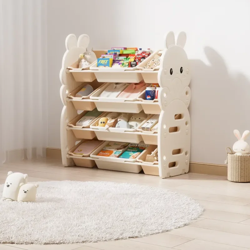 Factory new rabbit design environmentally friendly and durable baby bedroom furniture set children's toys storage plastic