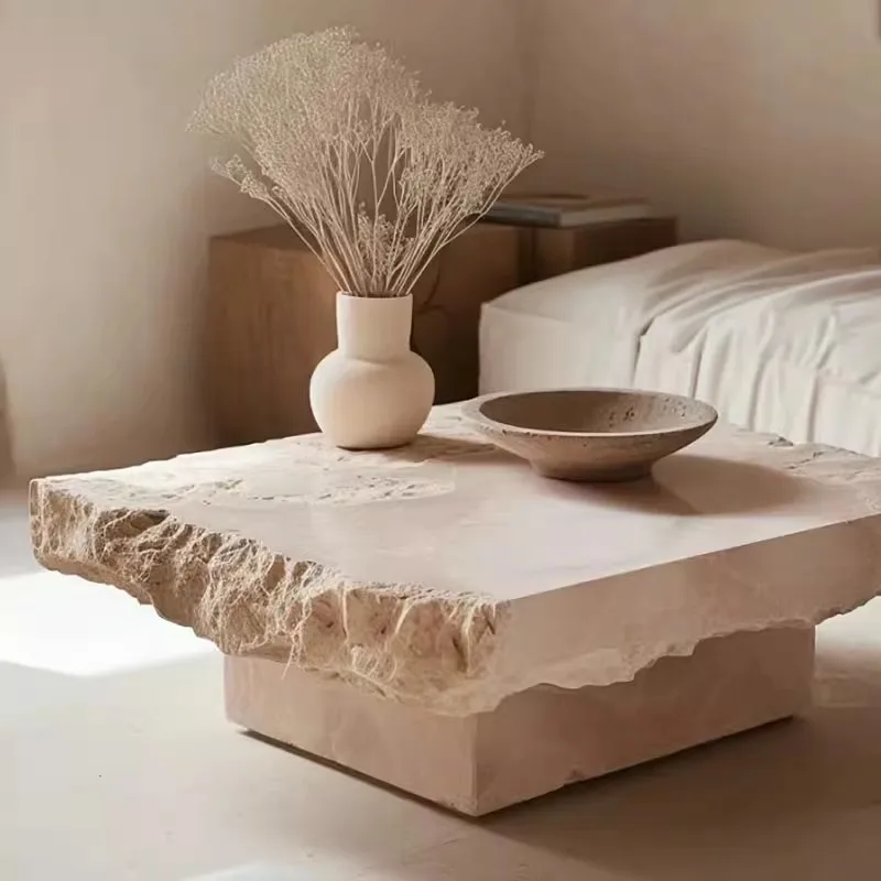 

Natural travertine coffee table wabi sand wind medieval travertine square coffee table simple retro