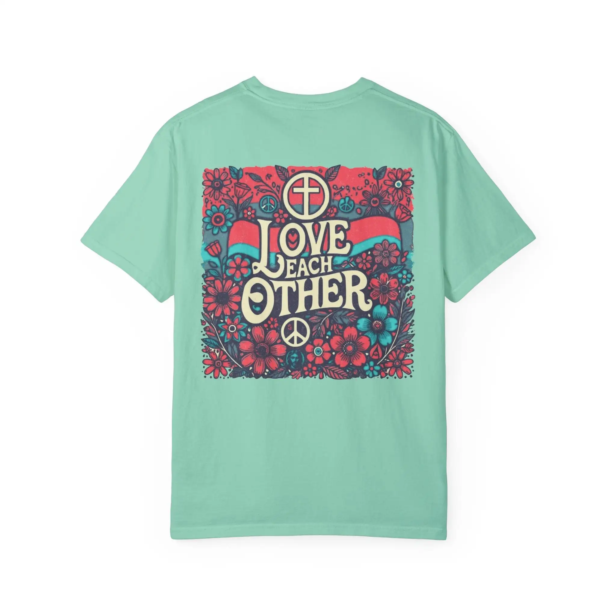 Love Each Other A Tent Revival Exclusive Vintage 60's Hippie Style washed design T shirt Premium Comfort Colors