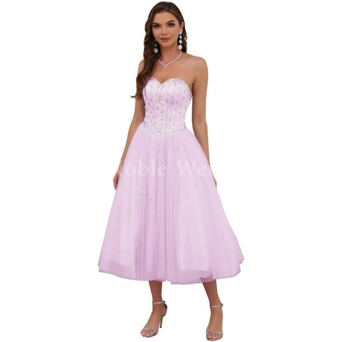 

Women's Sweetheart Prom Dresses Tea-Length Ball Gown Quinceanera Dresses Customize