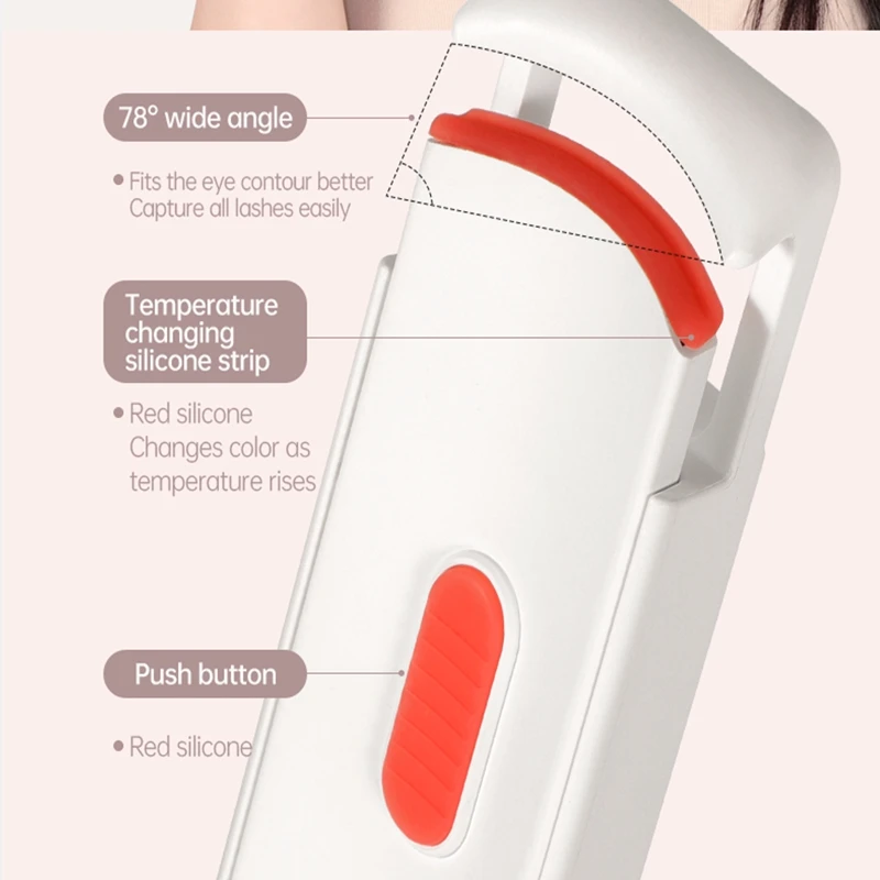Electric Eyelash Curler USB Charging Portable Eyelash Curler Beginner\'s Eyelash Shaping and Lasting Curling Thermal Eyelash Clip