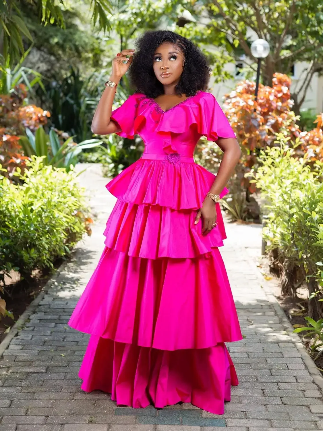 V Neck Short Sleeve… - image