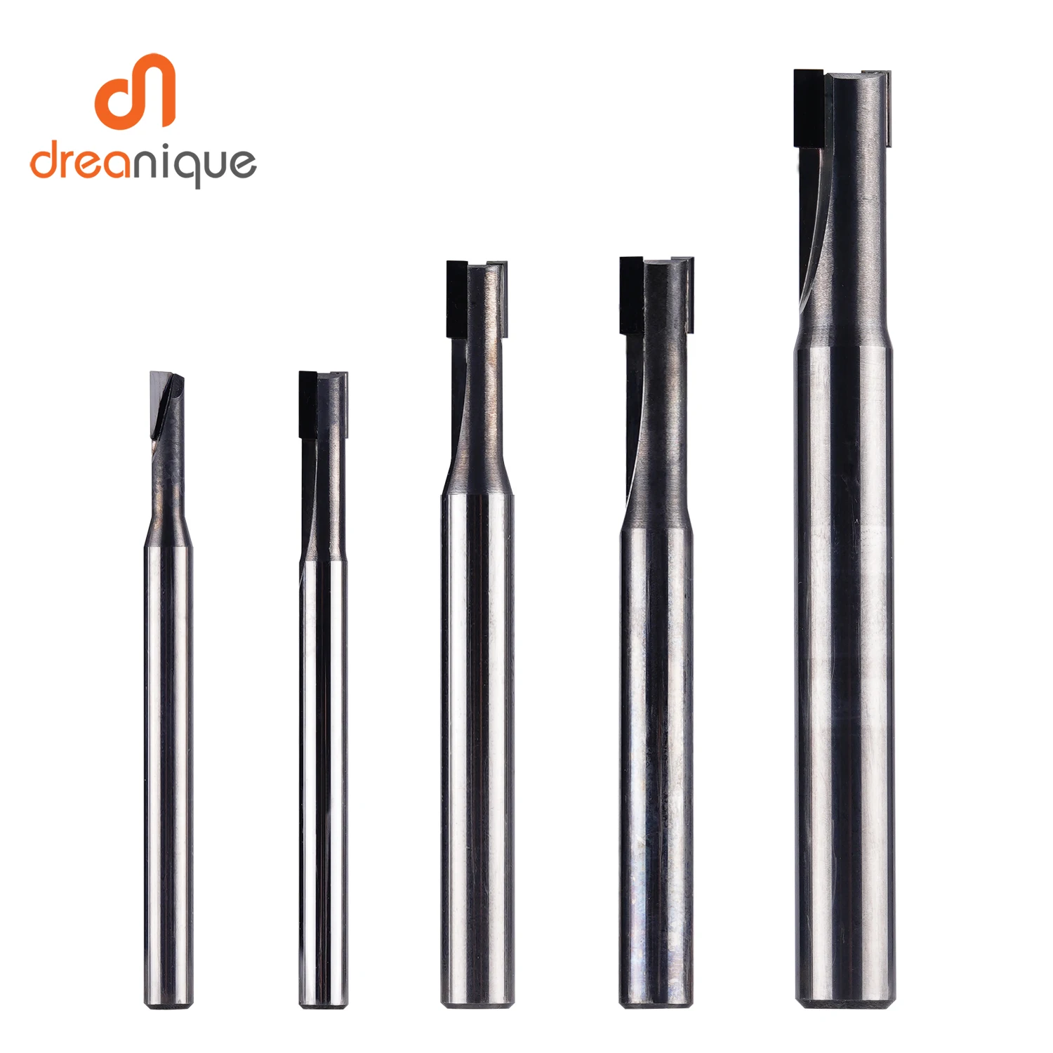 Dreanique Diamante Straight Flauta Fresadora Cnc Pcd Polimento Final Moinho de Silício Carbide Router Bits para Madeira Torno Ferramentas 1pc