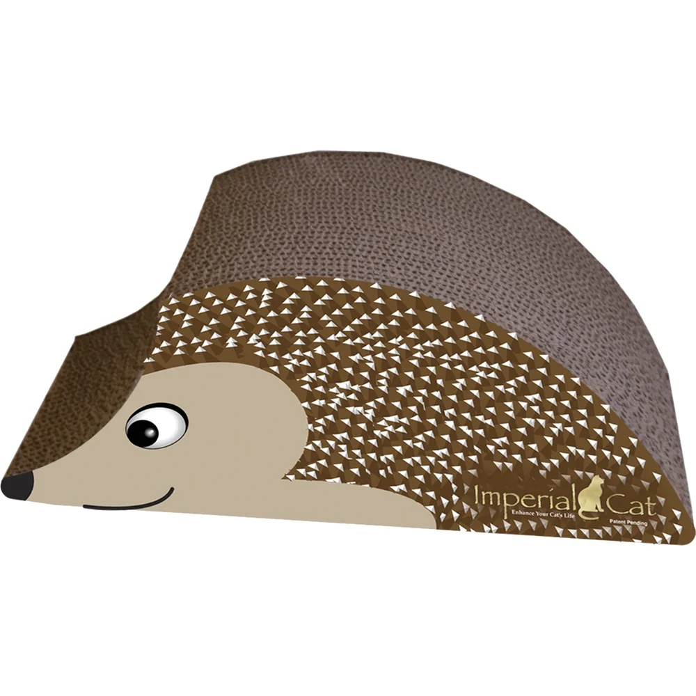 أداة خدش للقطط 2 في 1 مع ماوس كاتنيب ملون على شكل قنفذ من الورق المقوى ومحطة لعب ونوم مخالب صحية