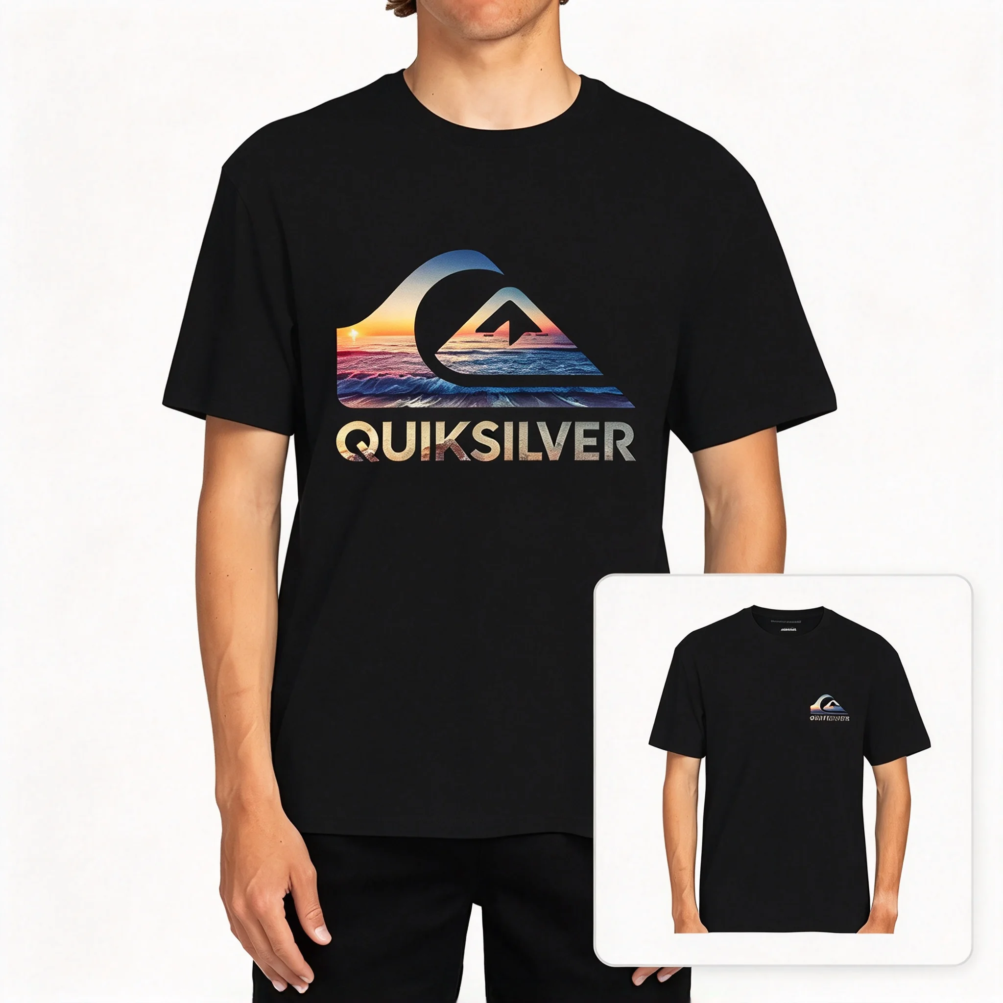 2026 New Outdoor Surfing Family Matching Unisex Oversized T Shirt Ocean Sunset Wave Graphic Streetwear Casual Short Sleeve Tops