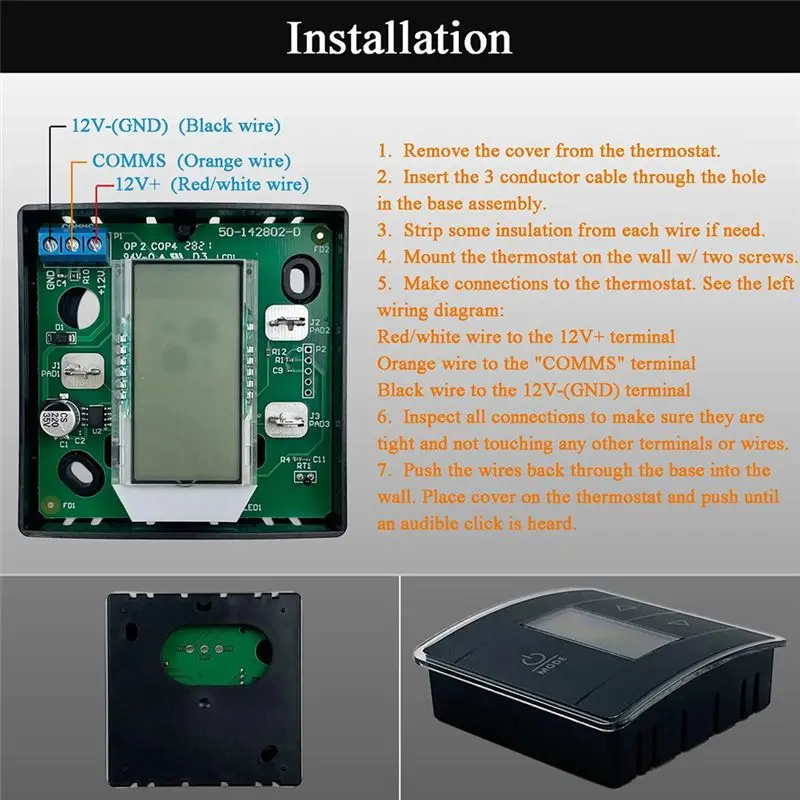 M50K-RV Single Zone Wall Thermostat Control Kit For Dometic RV/Camper Conditioners With Temperature Display 3316250.712