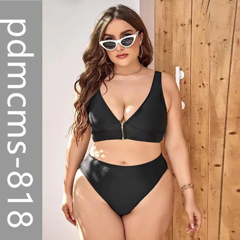 

Exclusive for large size black split bikini swimsuit 2025 new model