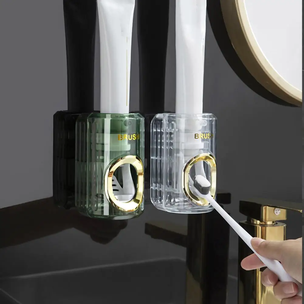 High Quality Automatic Toothpaste Dispenser Squeezer With Toothbrush Holder Wall Mounted Bathroom Accessories Sets