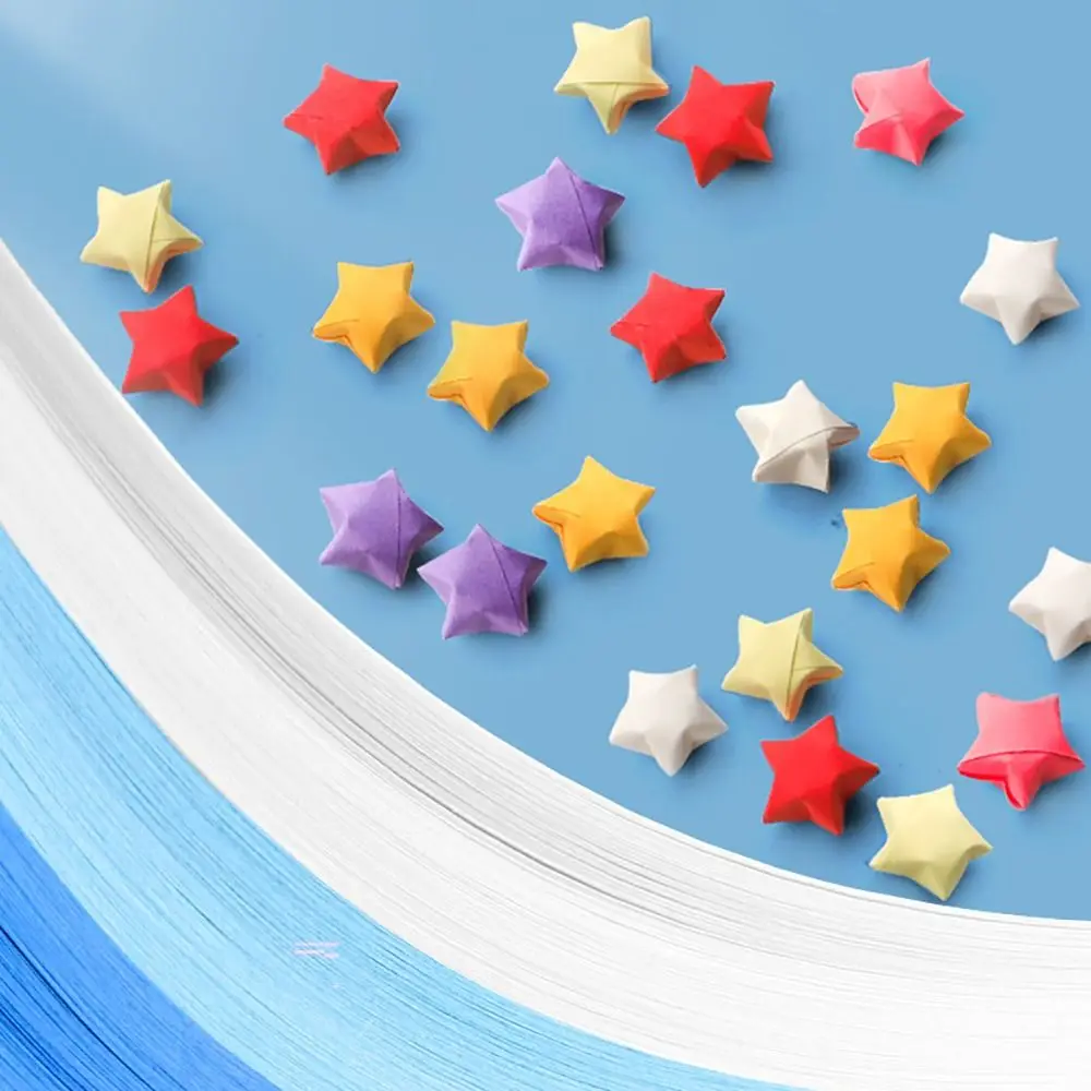 540PCS Gradient Color Star Origami Paper DIY Handmade Art Craft Paper Star Paper Strip Double Side ucky Stars Folding Paper