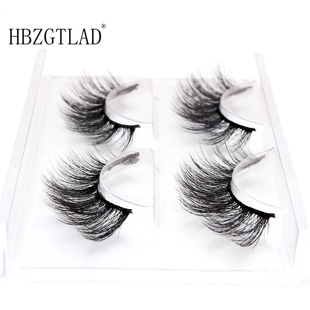 HBZGTLAD 2 pairs natural false eyelashes fake lashes long makeup 3d mink eyelashes eyelash extension mink eyelashes for beauty