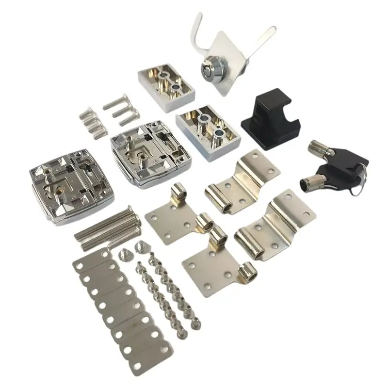 Stable-Motorcycle Chrome Tour Pak Pack Trunk Latches Hinge Lock Kit For Touring Trike 1988-2013 Luggage Lock Latche