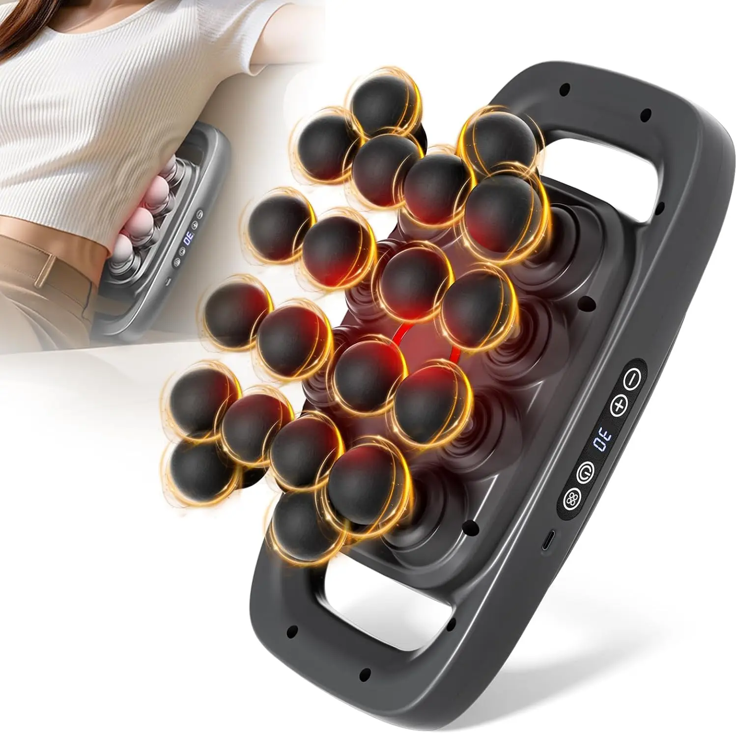 

Массажный пистолет с 20 насадками, 30 уровнями интенсивности, 3 режимами, для глубокого расслабления мышц шеи, спины, ног и плеч, портативный, для восстановления мышц