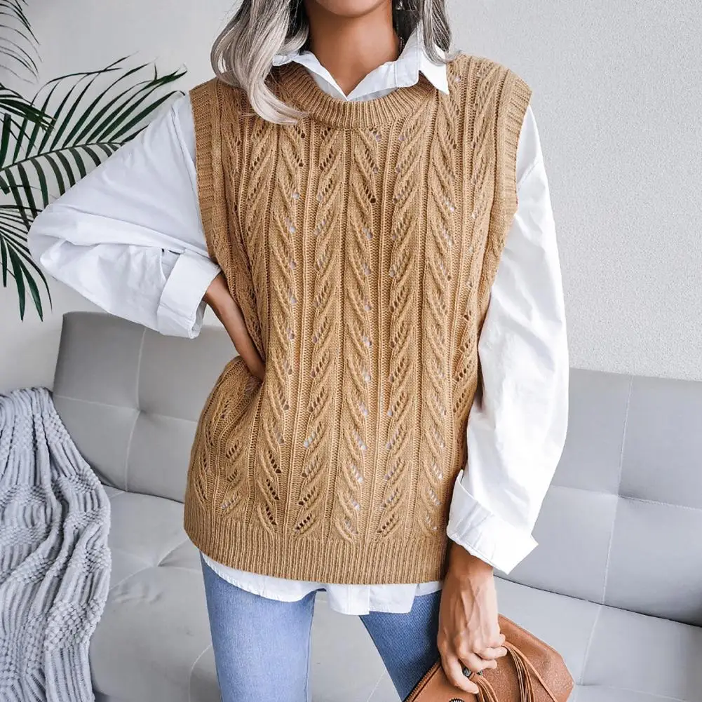 Knitted Vest Women Spring Autumn Vintage Casual Preppy Style Sleeveless Sweater Female Korean Fashion Loose All-match Waistcoat