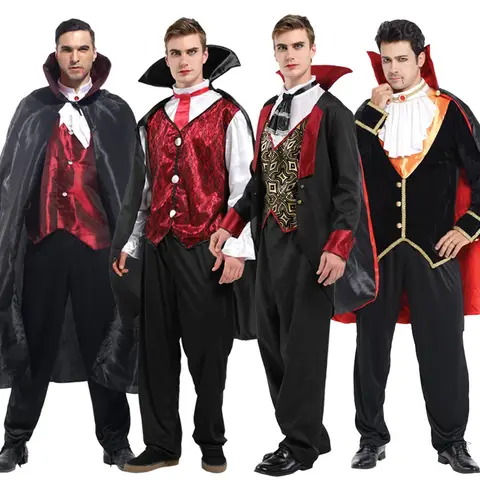 Medieval Vampire Cosplay Costume para homens, Camisa, Calças, Colete, Manto, Vestir o Diabo, Festa de Carnaval, Dia das Bruxas, Masculino