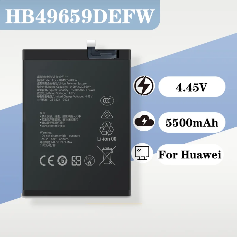 Long Lasting 5500mAh Battery for Huawei Honor Play 30Plus 4.45V Mobile Phone Replacement Battery