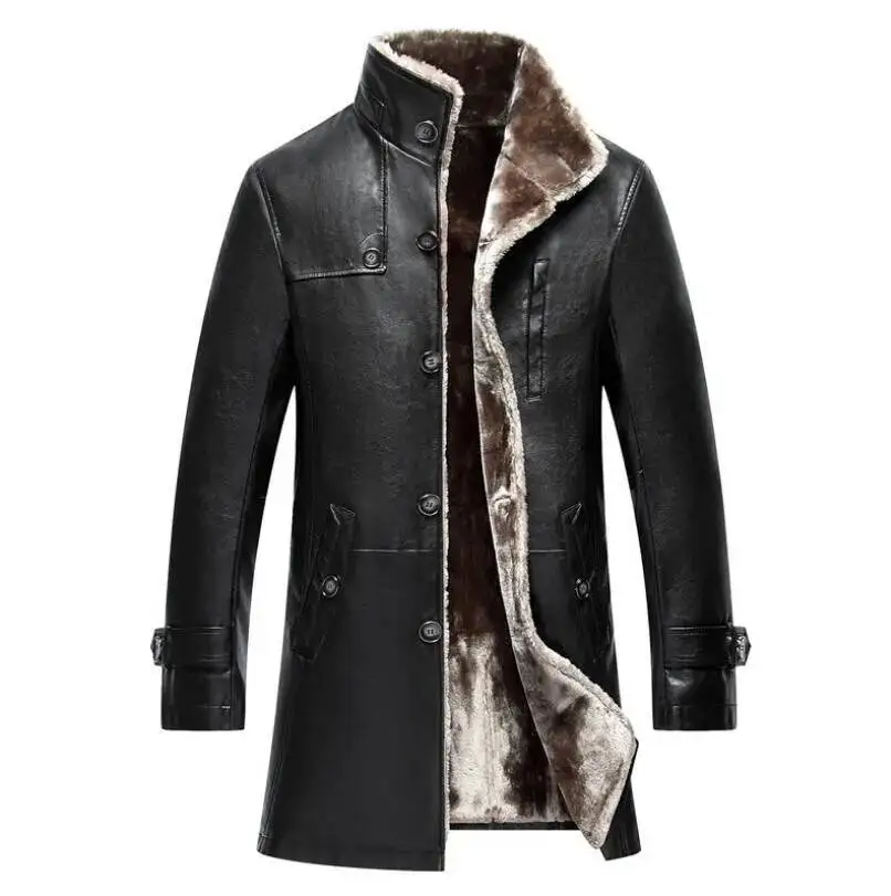 

Mens Clothing Genuine Sheep Leather Coat Winter Parka Real Fur Long Plush Thick Oversize Sheepskin Jackets For Man M-5XL