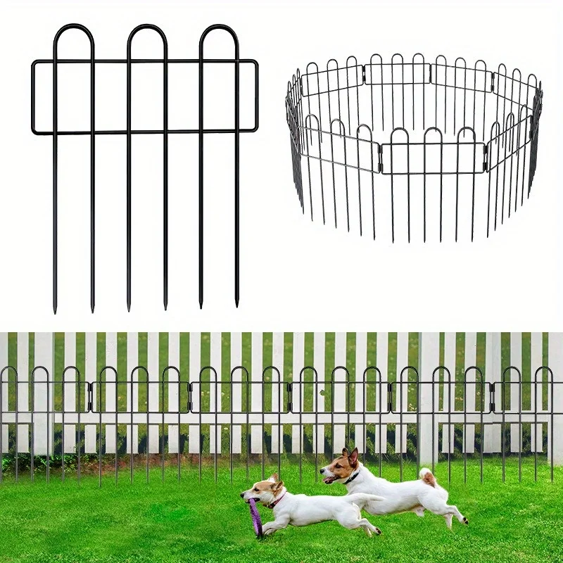 

10pcs Lawn Metal Guardrail Anti Climbing Fence, Isolation Outdoor Green Belt Garden Railing, Animal Barrier Fence