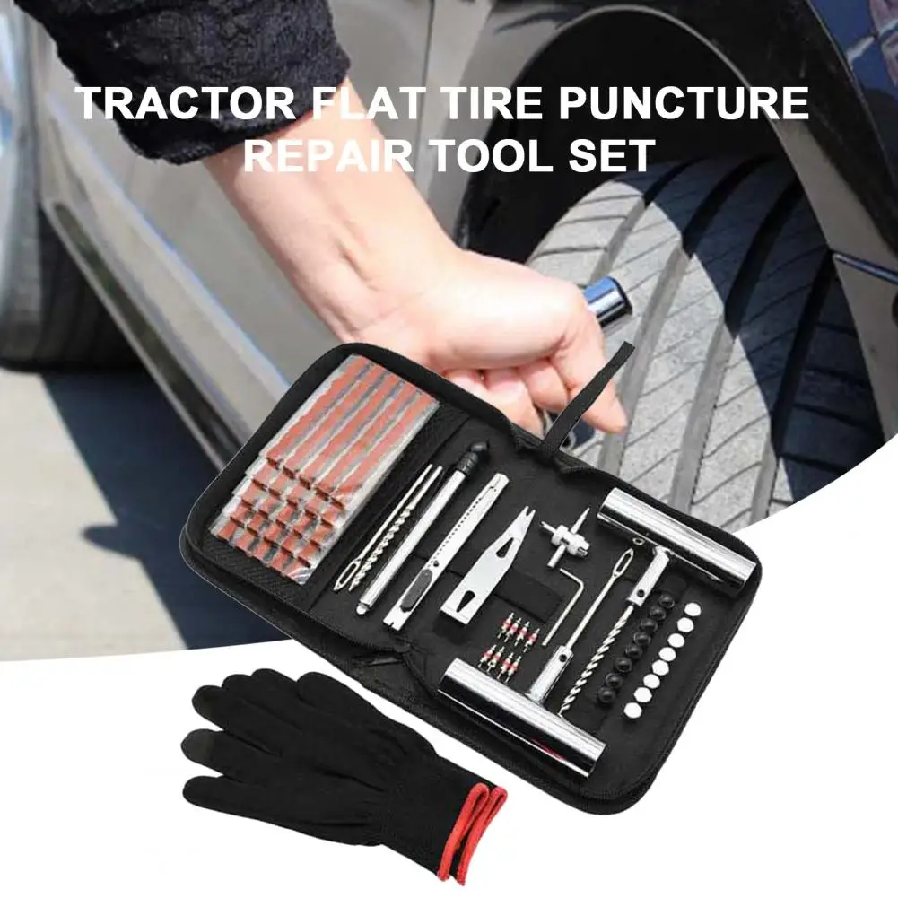 Tire Repair Kit Portable High Strength Universal Multipurpose Steel Motorcycle Truck Tire Puncture Repair Tool Set Car Supplies