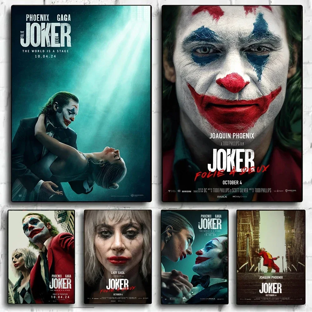 J-Joker Folie À Deux Classic Movie Lady-Gaga Film High Quality Poster Canvas Painting Aesthetic Wall Art Pictures Home Decor