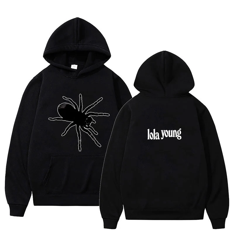 جديد Lola Young Spiders هوديس للجنسين أزياء غير رسمية Harajuku جرافيك بلوزات طويلة الأكمام البلوفرات الجمالية جرافيك الشارع