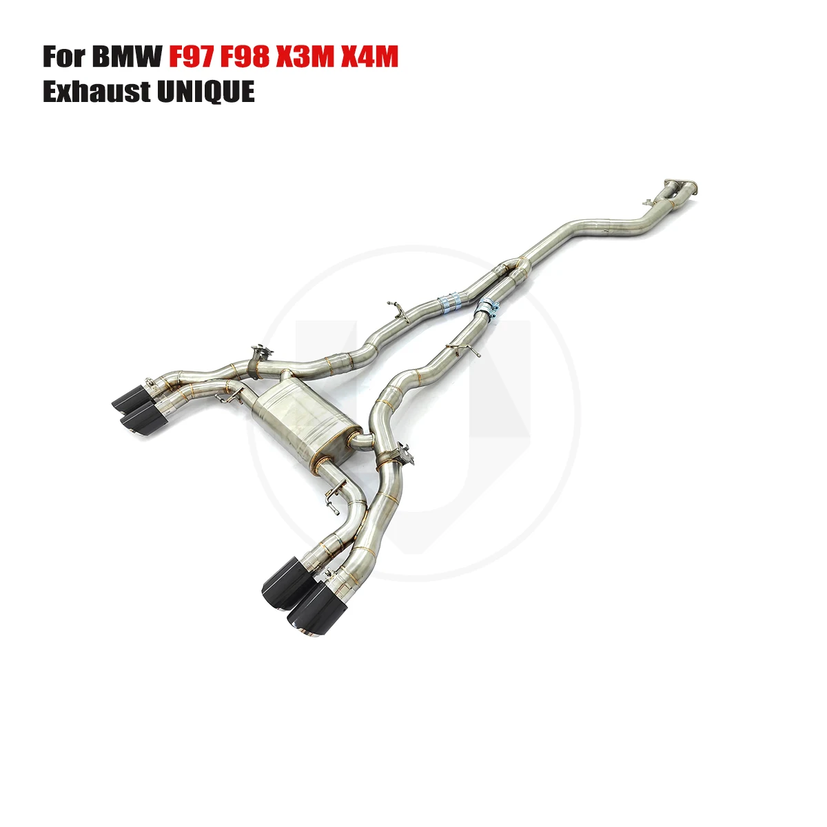 UNIQUE For 2019-2023 BMW f97 F98 X3M X4M S58 3.0T 89mm Single-tube Equal-length Stainless Steel Valve Exhaust performance valve