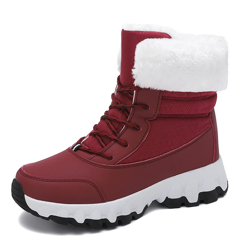 Botas De Nieve Para Mujer: Plataforma, Cálidas, Peludas, Botines Cortos Informales De Felpa Con Cordones_voghion.com
