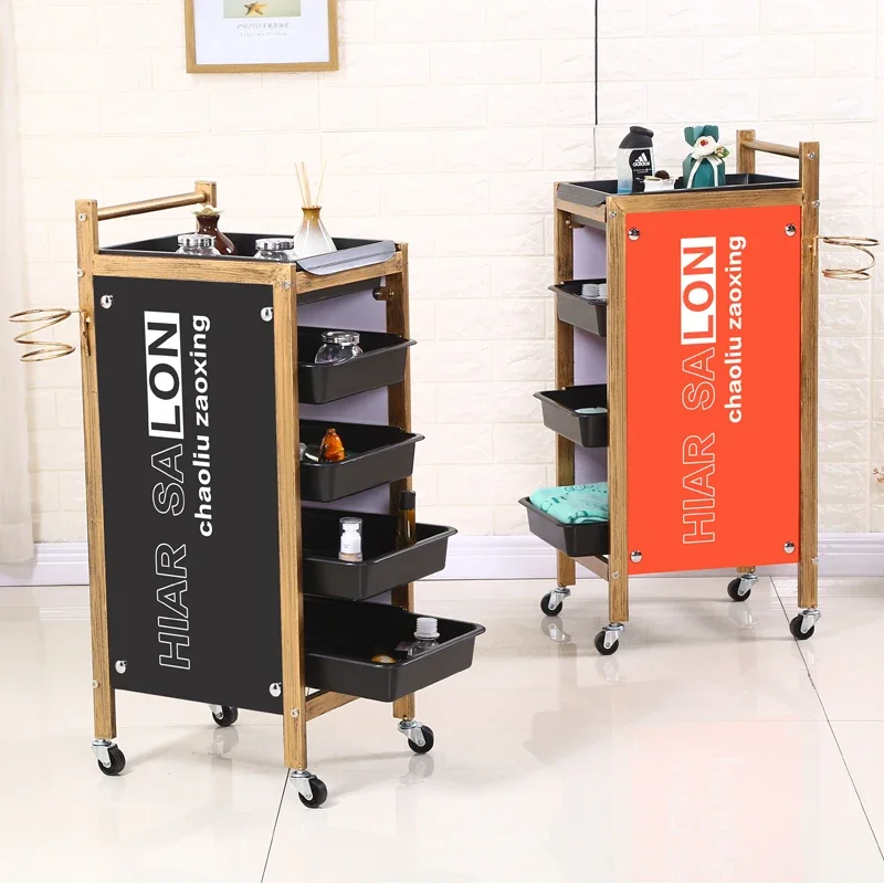 Trolley Hair Wheels for Beauty Salon Auxiliary Cart With Trolleys Professional Household Tools Foldable Aesthetics Rolling Car