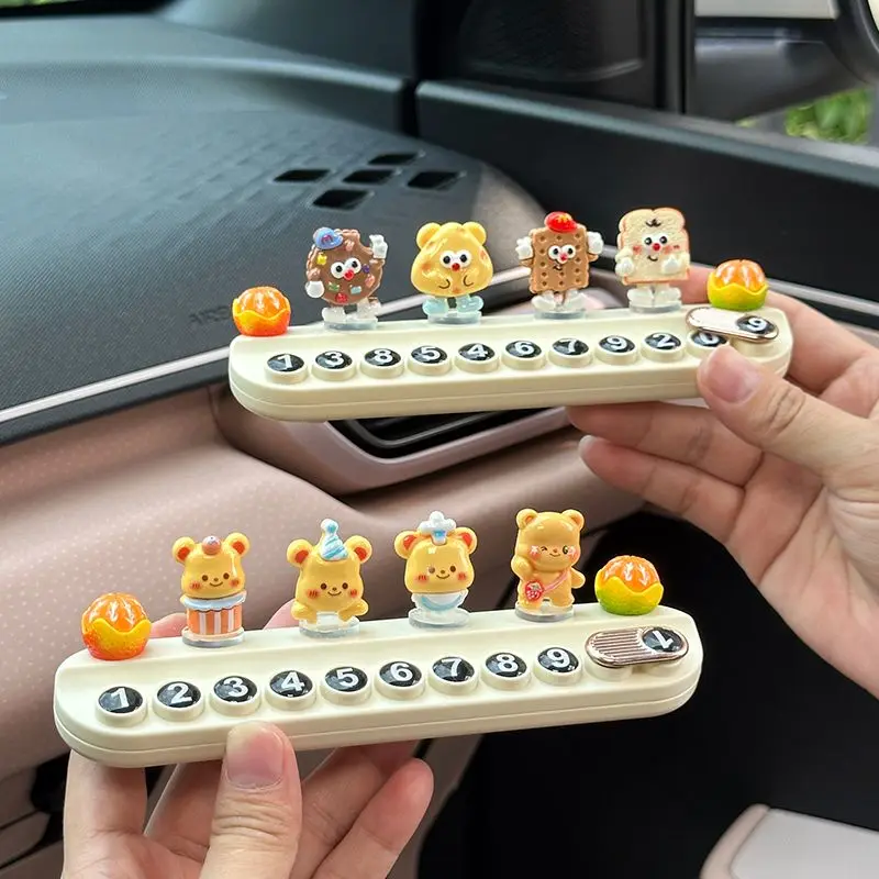 

Car Creative Temporary Parking Number Plate Cute Cartoon Car Moving Phone Plate Interior Decoration Moving Ornaments