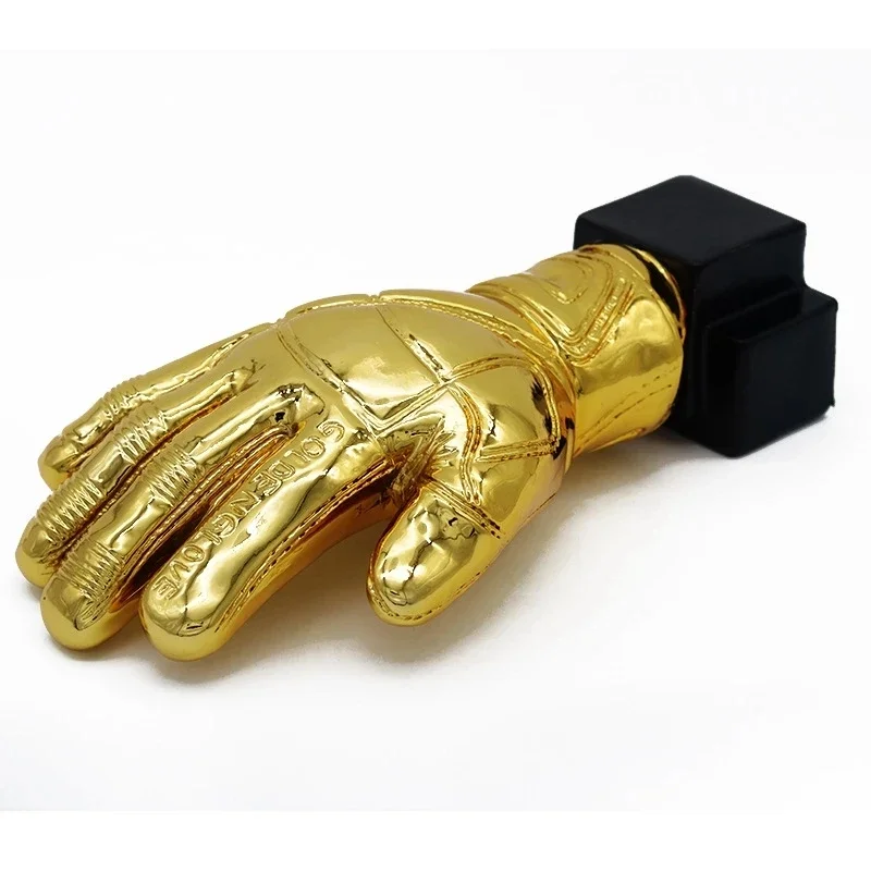 26cm Golden Football Goalkeeper Gloves Trophy Resin Crafts Best Gold Plated Soccer Award Customizable Gift Fans League Souvenirs