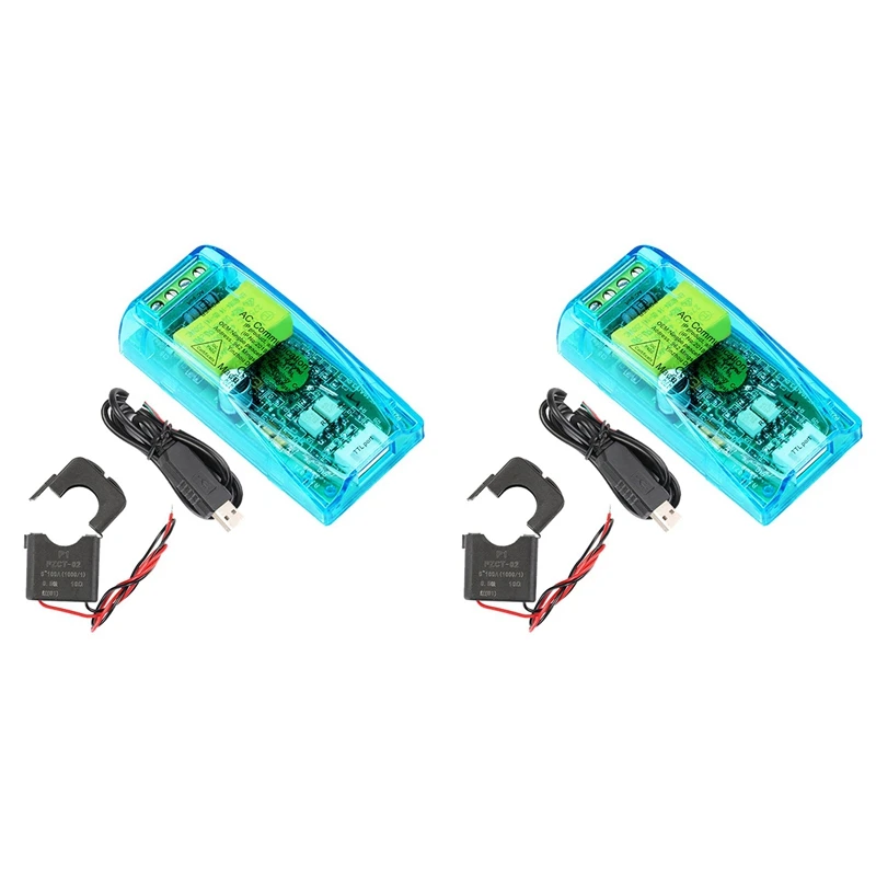 ABFT-2X 100A PZEM 004T 3.0 Wattmeter+Open CT+TTL To USB Cable Kwh Meter Volt Amp Test Module For Arduino TTL COM2/COM3/COM4