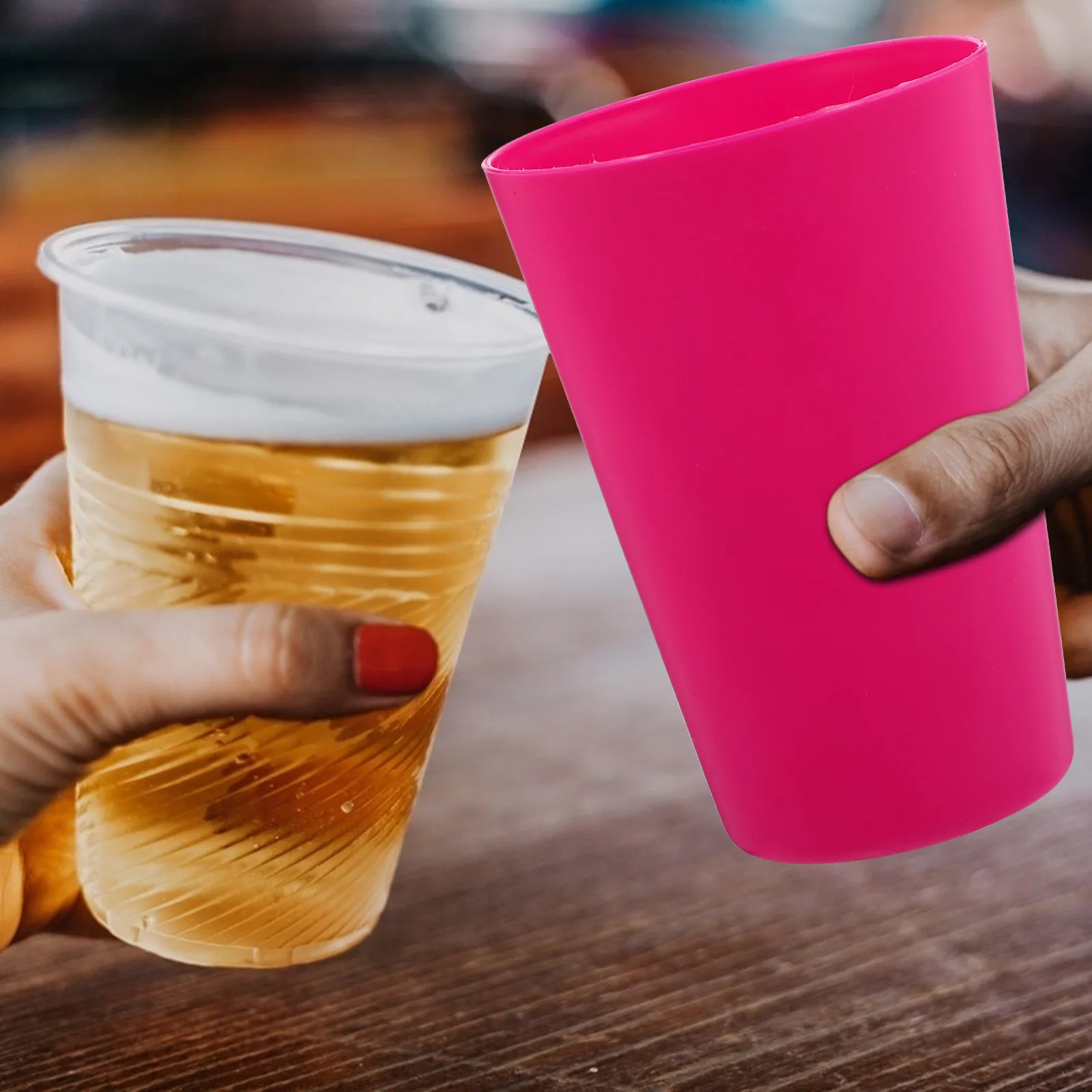 

24 шт. штабелируемые пластиковые чашки с радужным медведем, красочные гладкие поверхности, вечерние чашки для напитков, чашки для напитков