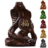 Prosperity Symbol Decor Chinese Zodiac Snake Statue Wooden Feng Shui Figurine 2025 Lunar New Year for Luck for Housewarming