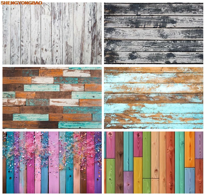

Wooden Board Photography Backdrop Planks Newborn Baby Shower Photocall Background Baby Photo Studio Photobooth Props