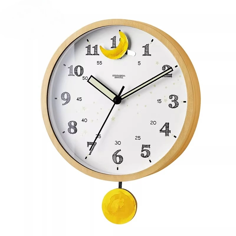 

Modern Simple Living Room Sway Wall Clock Creativity Bedroom Mute Number Noctilucent Clock Restaurant Hang Watch Room Decor