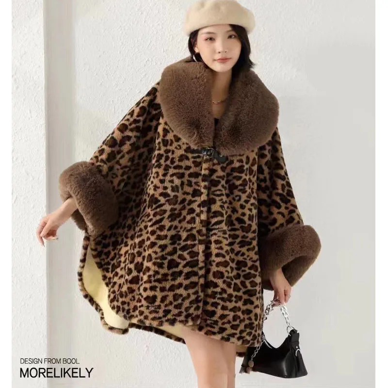 Women's Vintage Pattern Open Front Blanket Poncho Cape Shawl Winter Scarf Wraps Leopard Zebra Houndstooth Printed Travel Stoles