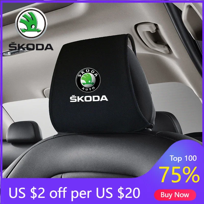 

Чехол на подголовник для автомобиля SKODA, накладка на подушку, наклейка на авто для Skoda SUPERB, RAPID, KAROQ, FABIA, YETI, Octavia, KAMIQ, KODIAQ