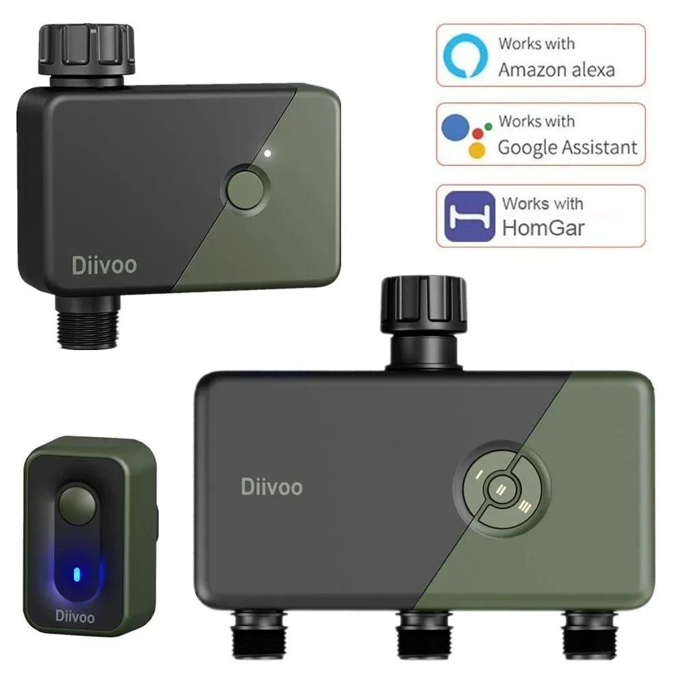 

Diivoo Garden WiFi Water Timer 1/2/3 Zones Smart Irrigation Watering System Wifi Water Valve Automatic Irrigation Controller