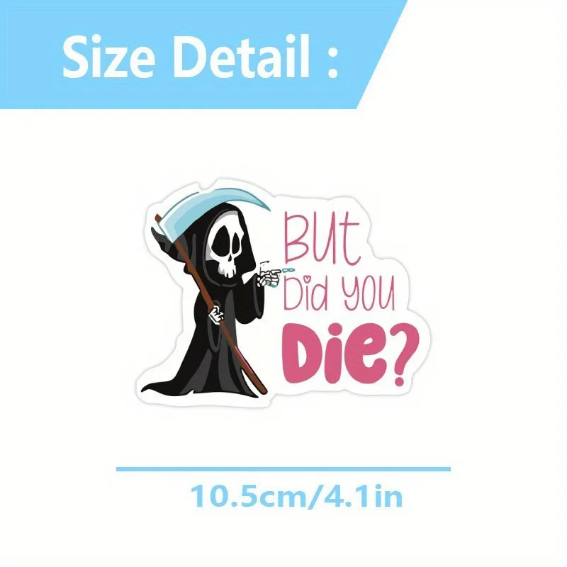 1PC Unique Witty Grim Reaper Decal - Waterproof Durable Dark-Humorous Flair - Personalization for Cars Laptops Phones