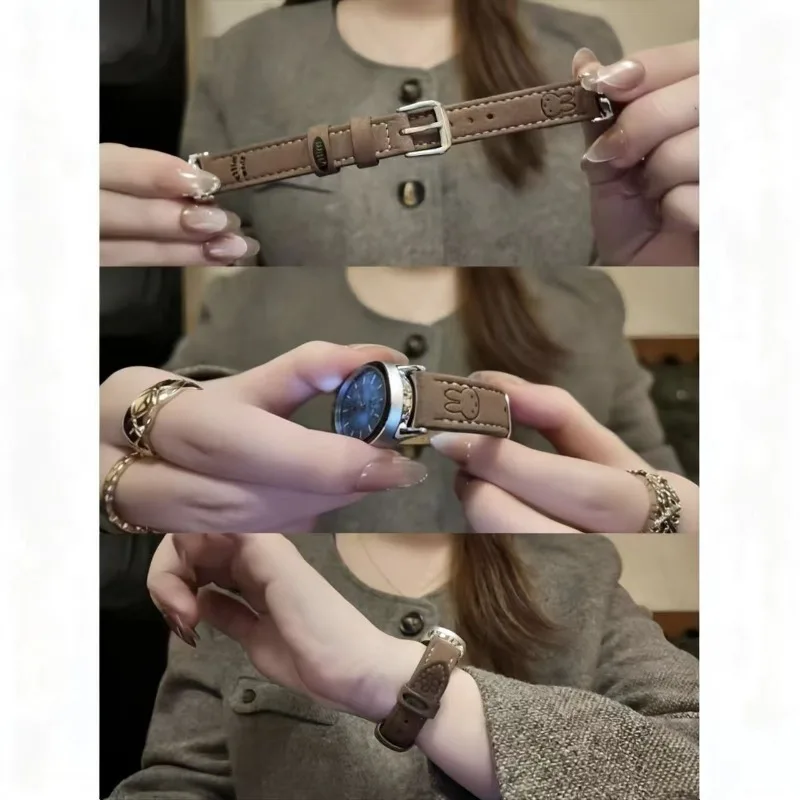Kawaii Miffy Suede Thin Wrist Strap Watch Band Compatible with Xiaomi 11/10nfc Xiaomi 9pro/8pro Redmi 6